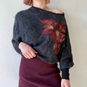 Anthropologie Felted Florals Pullover Sweater by Troubadour Size M